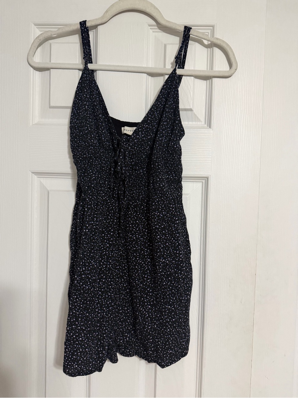 Aeropostale spaghetti strap shorts romper women’s size small blue purple floral.